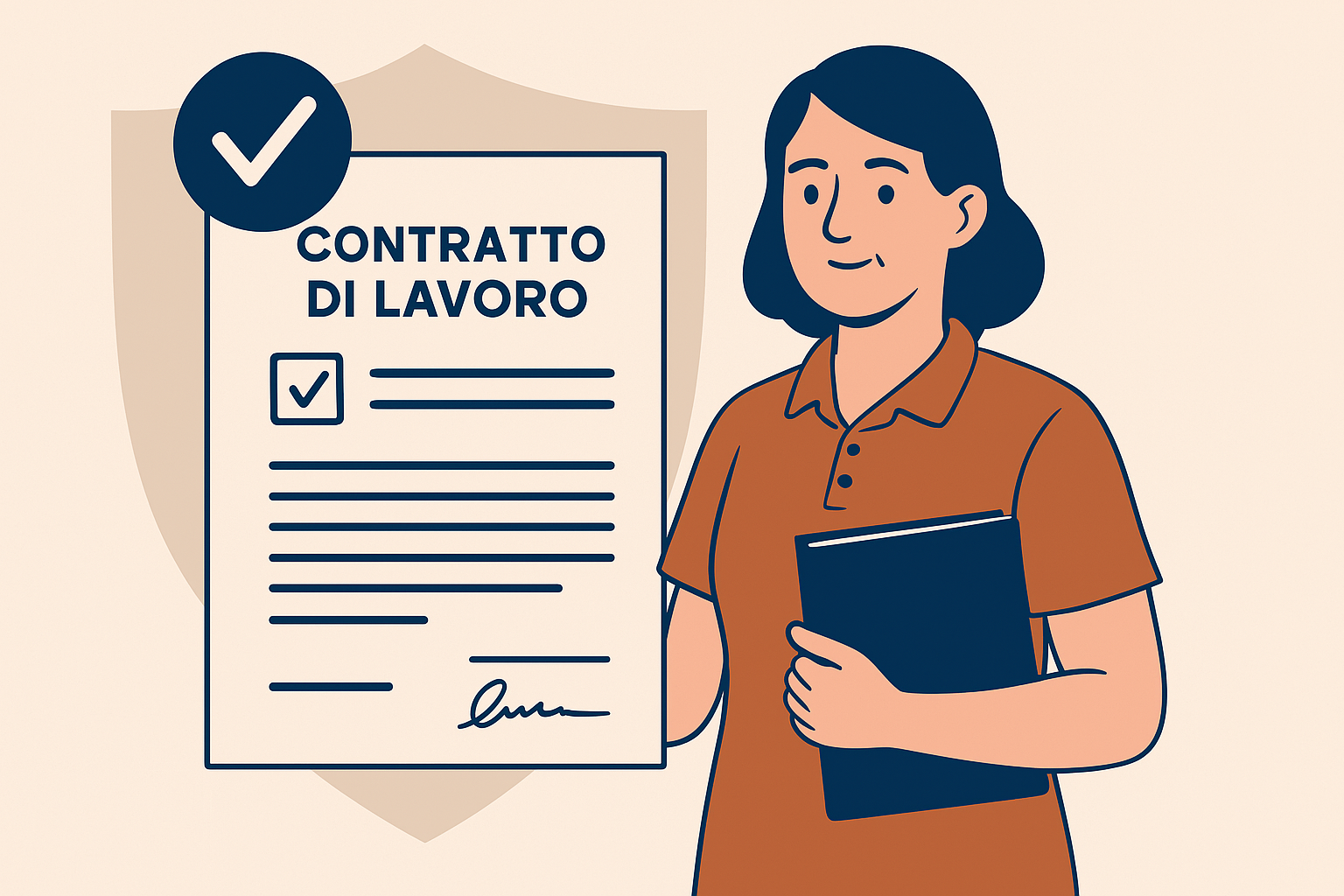 Assunzione Regolare di una Badante Tutto Cio che Devi Sapere per Evitare Sanzioni e Vivere Sereno 1 immagine che mostra un contratto di lavoro